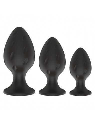 Plug-Screw 04 - 3-Pack Silicone Plugs Black - Korki analne silikonowe - 2