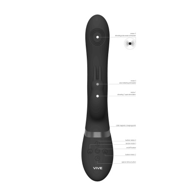 Wibrator Rini: 3 silniki, 10 funkcji, 22,3 cm - 1