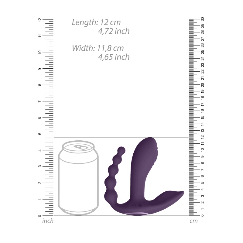Stymulator wielofunkcyjny VIVE Kata Pulse Wave Purple - 3 niezależne silniki F1, IPX7, 12 cm - 8