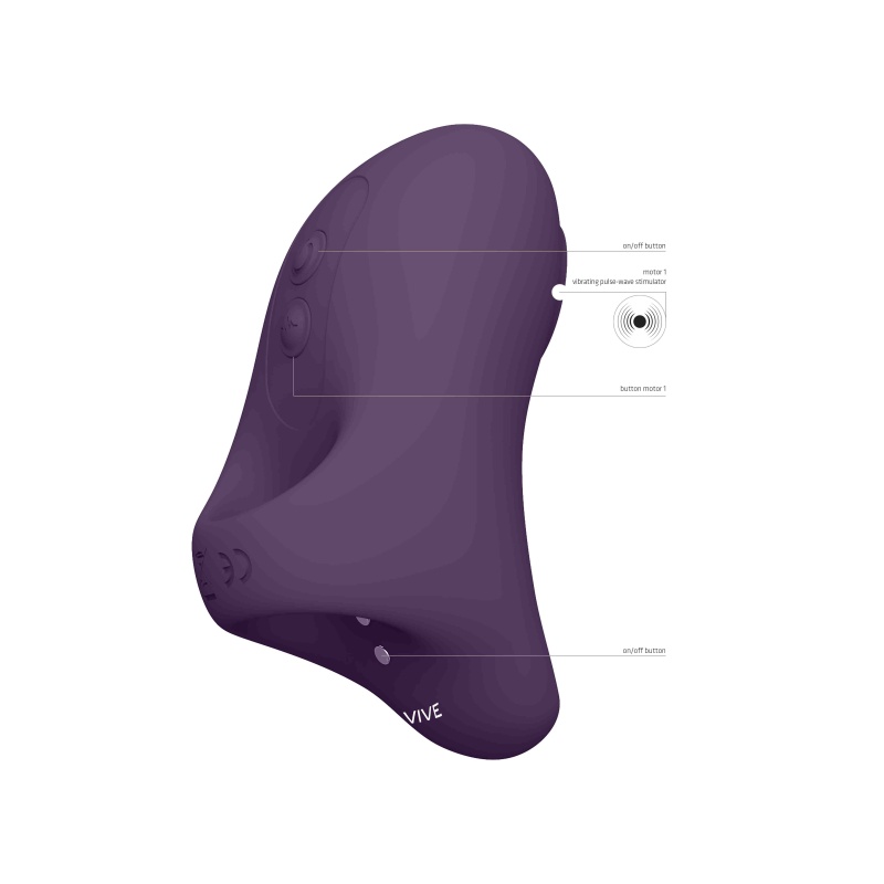 Stymulator łechtaczki Hana Purple - ergonomiczny wibrator napalcowy z silnikiem F1 i silikonem medycznym, 8,6 x 5,1 cm - 1