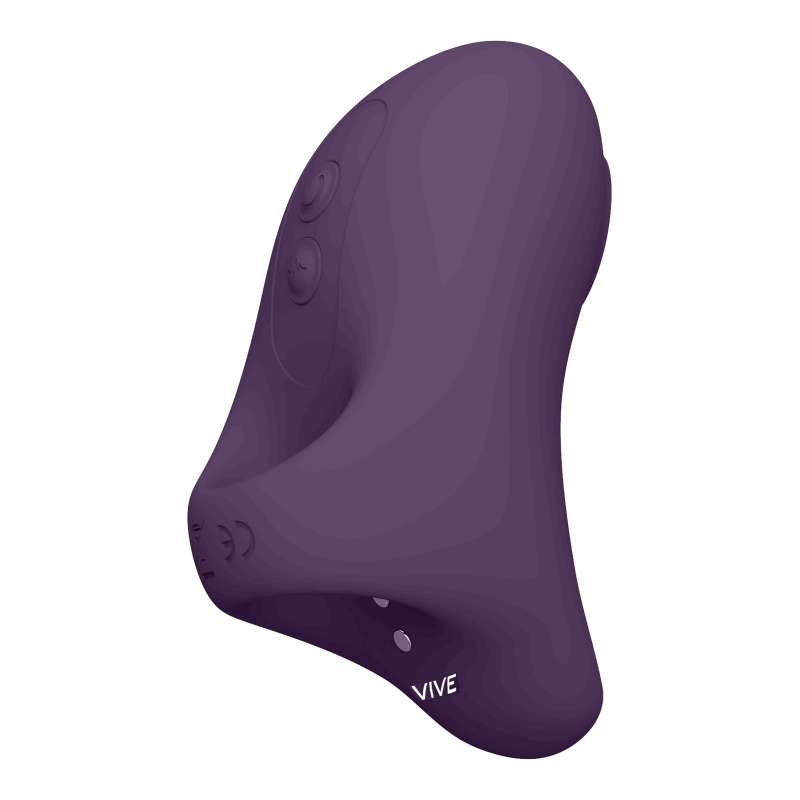 Stymulator łechtaczki Hana Purple - ergonomiczny wibrator napalcowy z silnikiem F1 i silikonem medycznym, 8,6 x 5,1 cm - 6