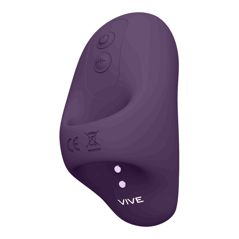 Stymulator łechtaczki Hana Purple - ergonomiczny wibrator napalcowy z silnikiem F1 i silikonem medycznym, 8,6 x 5,1 cm - 8