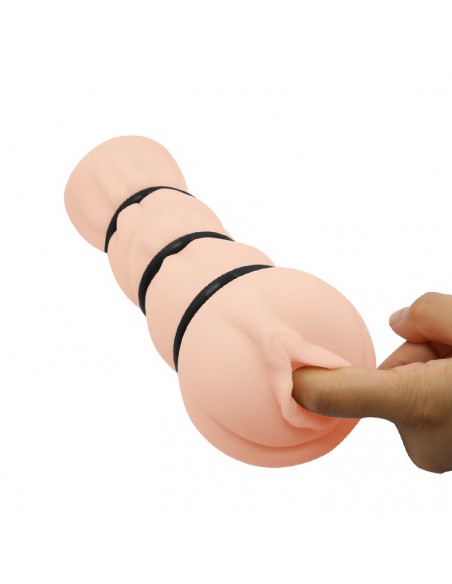 Kieszonkowy Masturbator Z Ciasną Cipką + 3 Pierścienie - Masturbatory i Sztuczne pochwy - 2