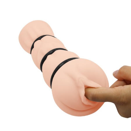 Męski masturbator Pocket Pussy 3D Vagina z trzema pierścieniami zaciskowymi o długości 16 cm - 2