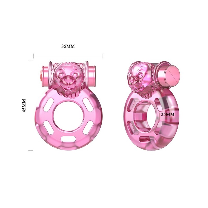 Pierścień erekcyjny Cockring VIBRATOR & CONDOM z wibracją, 3,7 x 4,8 cm - 5