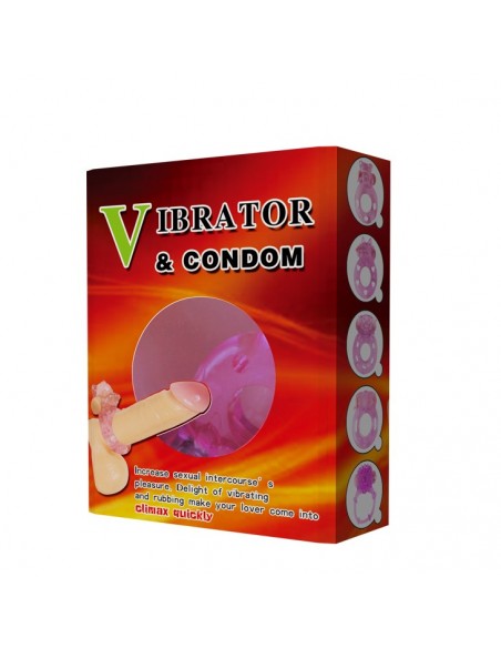 Wibrujący pierścień na penisa Cockring + Prezerwatywy - Pierścienie erekcyjne wibrujące - 8