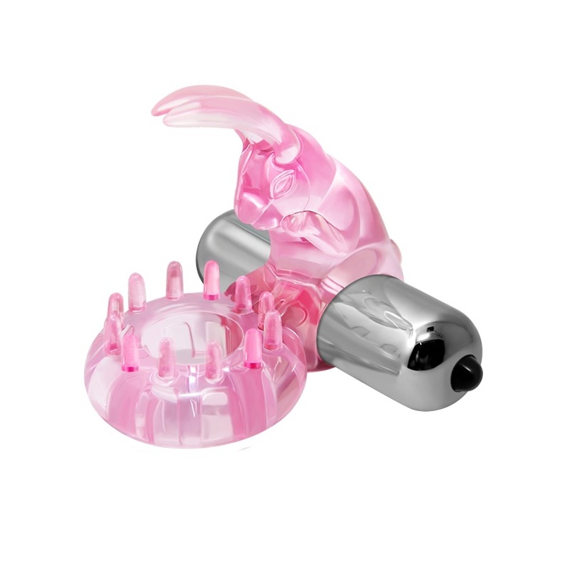Pierścień na penisa z wibratorem LOVE RABBIT RING - 10 funkcji wibracji, stymulator łechtaczki, TPR/ABS, opakowanie 14 × 7,5 × 6 - 1