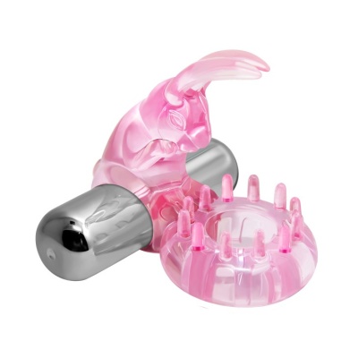Pierścień na penisa z wibratorem LOVE RABBIT RING - 10 funkcji wibracji, stymulator łechtaczki, TPR/ABS, opakowanie 14 × 7,5 × 6 - 1 2