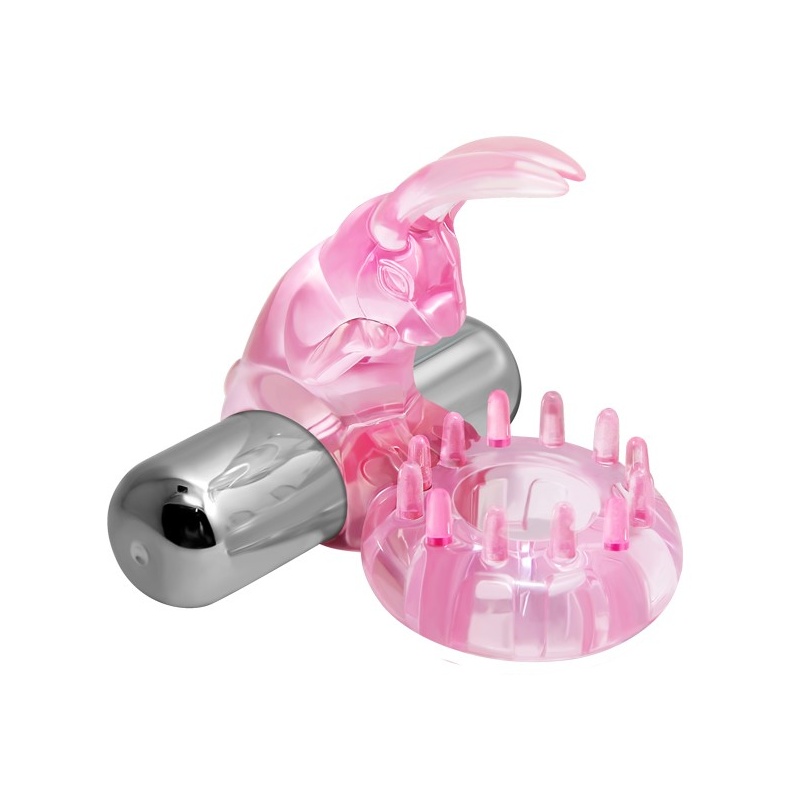 Pierścień na penisa z wibratorem LOVE RABBIT RING - 10 funkcji wibracji, stymulator łechtaczki, TPR/ABS, opakowanie 14 × 7,5 × 6 - 2