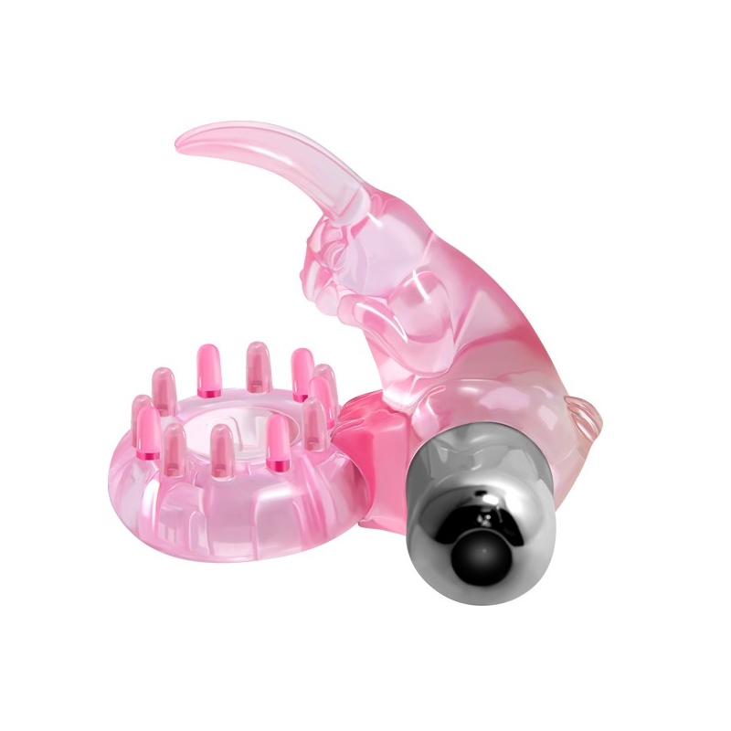 Pierścień na penisa z wibratorem LOVE RABBIT RING - 10 funkcji wibracji, stymulator łechtaczki, TPR/ABS, opakowanie 14 × 7,5 × 6 - 3