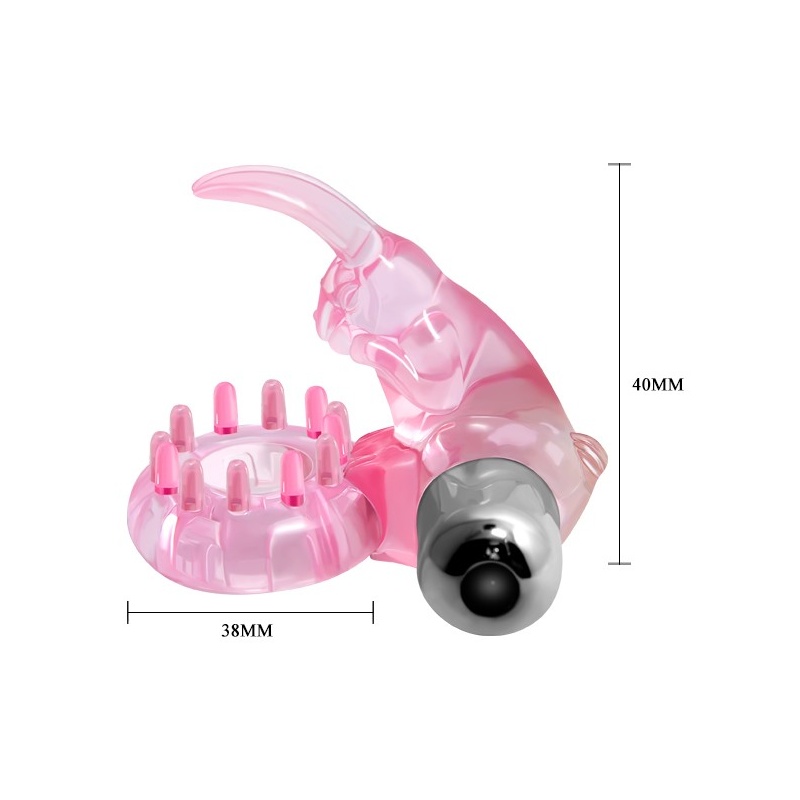 Pierścień na penisa z wibratorem LOVE RABBIT RING - 10 funkcji wibracji, stymulator łechtaczki, TPR/ABS, opakowanie 14 × 7,5 × 6 - 5