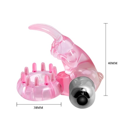 Pierścień na penisa z wibratorem LOVE RABBIT RING - 10 funkcji wibracji, stymulator łechtaczki, TPR/ABS, opakowanie 14 × 7,5 × 6 - 5