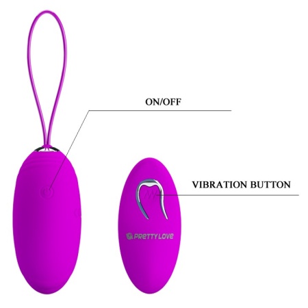 Wibrator jajko Jacqueline z pilotem, ok. 7 cm - 7