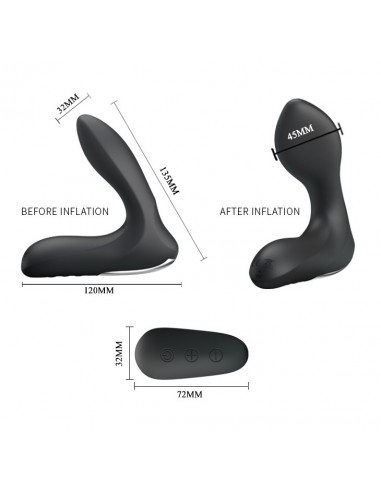 Pompowany Stymulator Analny Nasreddin USB z Wibracjami i Pilotem - Masażery i stymulatory prostaty - 6