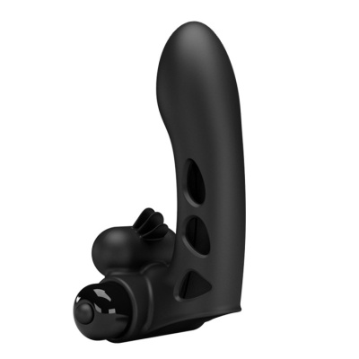 Wibrator na palec Orlando Finger Black - 10 trybów wibracji, języczek, 10 cm - 1 2