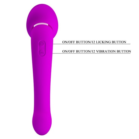 Stymulator Faust z funkcją lizania i wibracji, 21,9 cm - 6