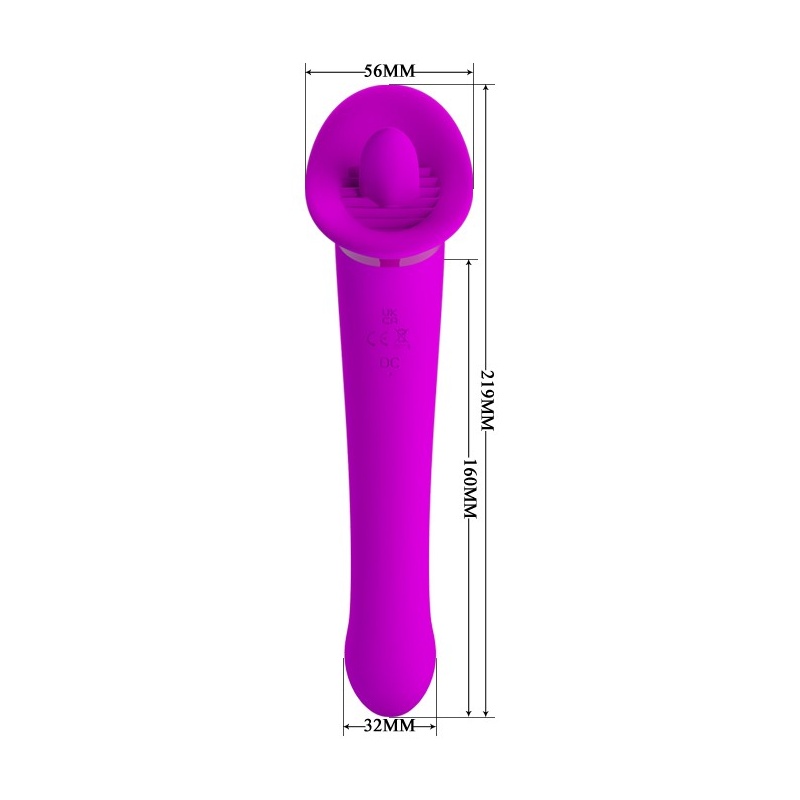 Stymulator Faust z funkcją lizania i wibracji, 21,9 cm - 8