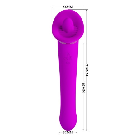 Stymulator Faust z funkcją lizania i wibracji, 21,9 cm - 8