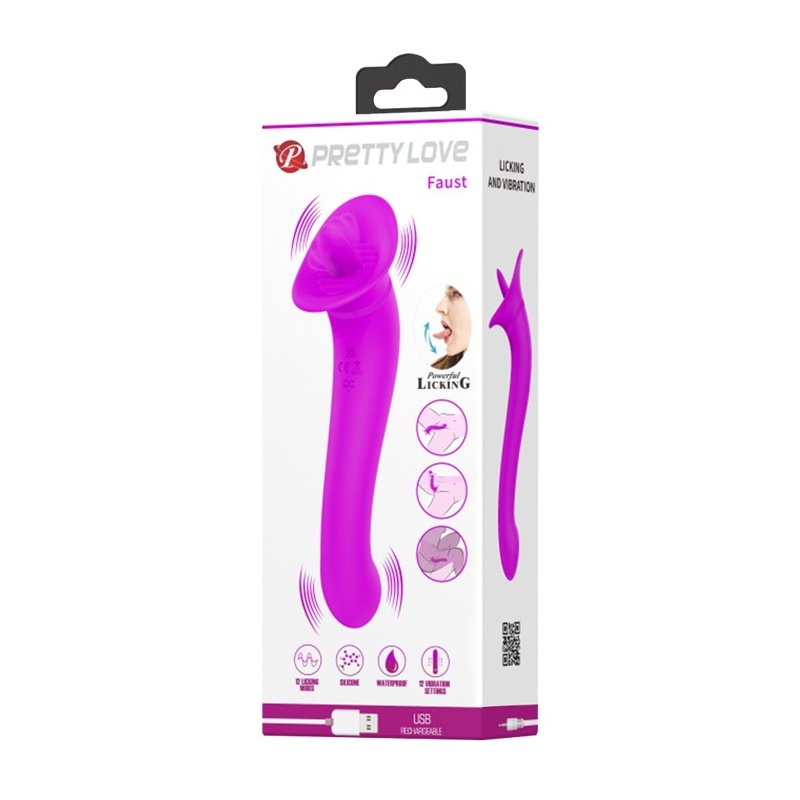 Stymulator Faust z funkcją lizania i wibracji, 21,9 cm - 9