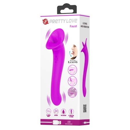 Stymulator Faust z funkcją lizania i wibracji, 21,9 cm - 9