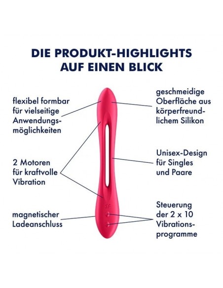 Elastic Joy multi vibrator (Red) - Stymulatory łechtaczki klasyczne - 3