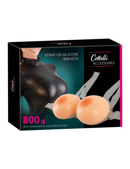 Strap-on Silicone Breasts - Strap-ony, dilda na pasku bez wibracji - 1