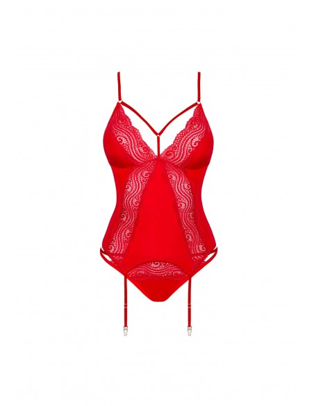 Diyosa gorset i figi czerwony M/L - Komplety bielizny erotycznej - 5