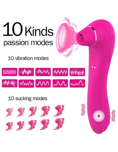 Bezdotykowy Stymulator Łechtaczki i Wibrator w Jednym 10 Funkcji - Wibratory Bezdotykowe - 24