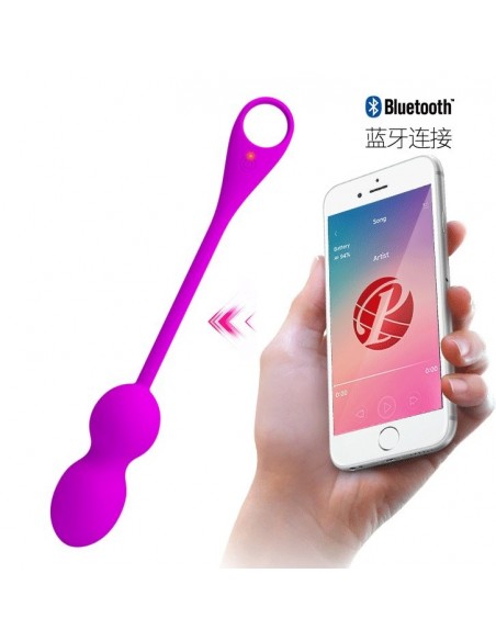 Sterowane Telefonem Kulki Gejszy Elvira Purple - Kulki Gejszy i Jajeczka Wibrujące - 1