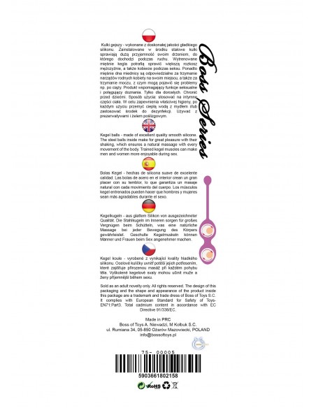 Kulki Gejszy - Trening Mięśni Kegla - 29 mm 60 g - Kulki Gejszy Podwójne i Pojedyncze - 8