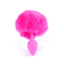 Plug analny silikonowy Bunny Tail Black z puszystym ogonkiem - długość 6,5 cm, średnica 2,7 cm - 10