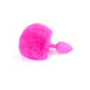 Plug analny silikonowy Bunny Tail Black z puszystym ogonkiem - długość 6,5 cm, średnica 2,7 cm - 8