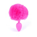 Plug analny silikonowy Bunny Tail Black z puszystym ogonkiem - długość 6,5 cm, średnica 2,7 cm - 13