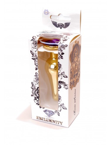 Stalowy Korek Analny z Fioletowym Zdobieniem Exclusivity - Korki analne stalowe - 16