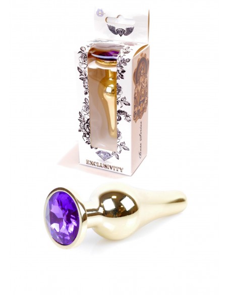 Stalowy Korek Analny z Fioletowym Zdobieniem Exclusivity - Korki analne stalowe - 10