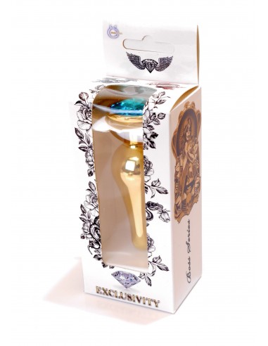 Stalowy Korek Analny z Turkusowym Zdobieniem Exclusivity - Korki analne stalowe - 16