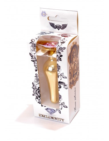 Stalowy Korek Analny z Jasno-Różowym Zdobieniem Exclusivity - Korki analne stalowe - 16