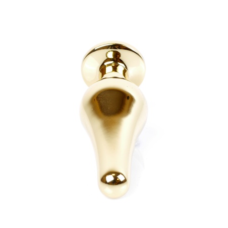 Anatomiczny korek analny ze stali nierdzewnej z różowym kryształem - model Silver BUTT PLUG Rose, 9,5 cm x 3 cm - 12