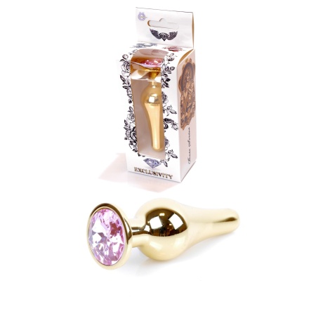 Anatomiczny korek analny ze stali nierdzewnej z różowym kryształem - model Silver BUTT PLUG Rose, 9,5 cm x 3 cm - 10
