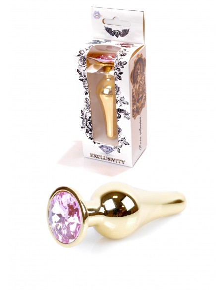 Stalowy Korek Analny z Jasno-Różowym Zdobieniem Exclusivity - Korki analne stalowe - 10