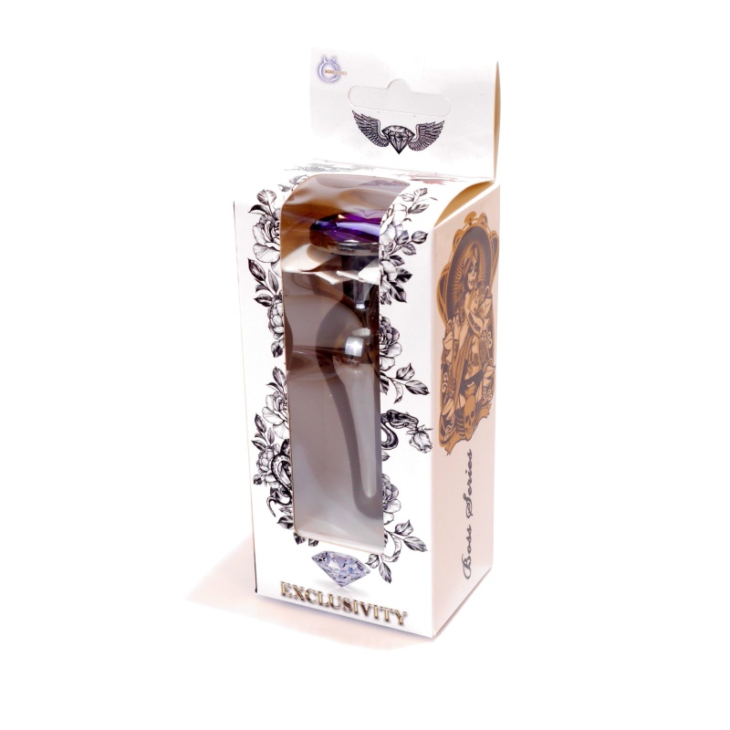 Stalowy Korek Analny z Fioletowym Zdobieniem Exclusivity - 24
