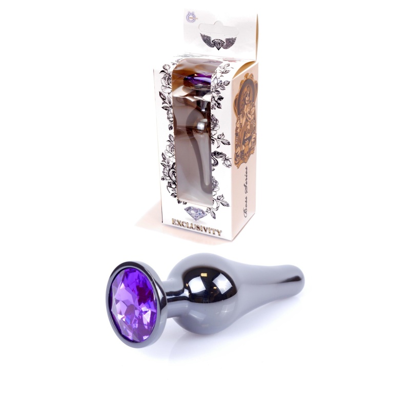 Stalowy Korek Analny z Fioletowym Zdobieniem Exclusivity - 18