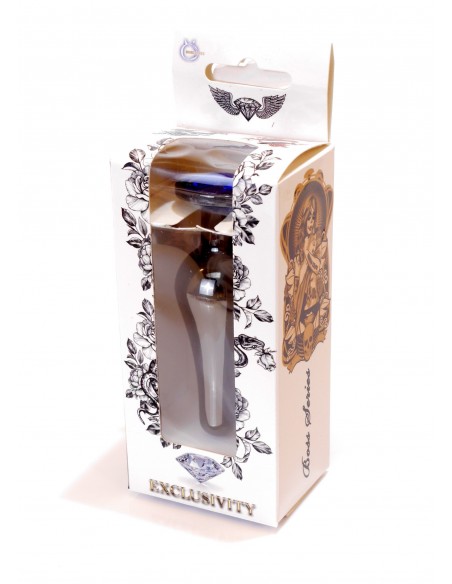 Stalowy Korek Analny z Granatowym Diamentem Exclusivity - Korki analne stalowe - 24
