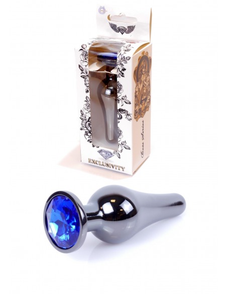 Stalowy Korek Analny z Granatowym Diamentem Exclusivity - Korki analne stalowe - 18