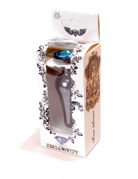 Stalowy Korek Analny z Turkusowym Zdobieniem Exclusivity - Korki analne stalowe - 24