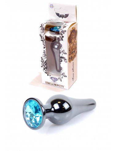 Stalowy Korek Analny z Turkusowym Zdobieniem Exclusivity - Korki analne stalowe - 18