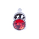 Korek analny Plug-Jewellery Silver Red - stal nierdzewna, czerwony kamień w podstawie, długość całkowita 9,5 cm, średnica 3 cm - 21