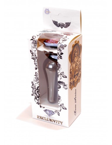 Stalowy Korek Analny z Jasno-Różowym Zdobieniem Exclusivity - Korki analne stalowe - 24