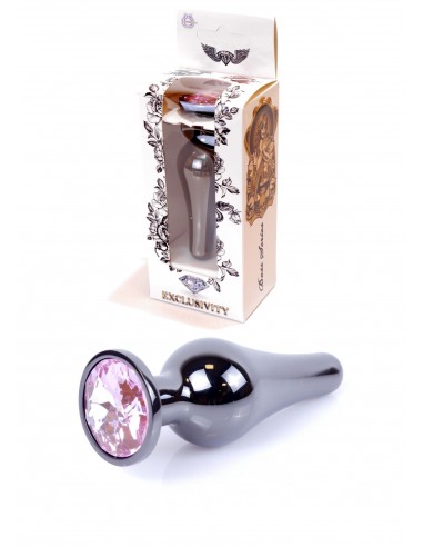 Stalowy Korek Analny z Jasno-Różowym Zdobieniem Exclusivity - Korki analne stalowe - 18