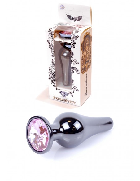 Stalowy Korek Analny z Jasno-Różowym Zdobieniem Exclusivity - Korki analne stalowe - 18